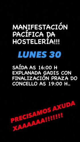 Neste momento estás a ver MANIFESTACIÓN PACÍFICA DA ASOCIACIÓN DE HOSTALERÍA DE CARBALLO