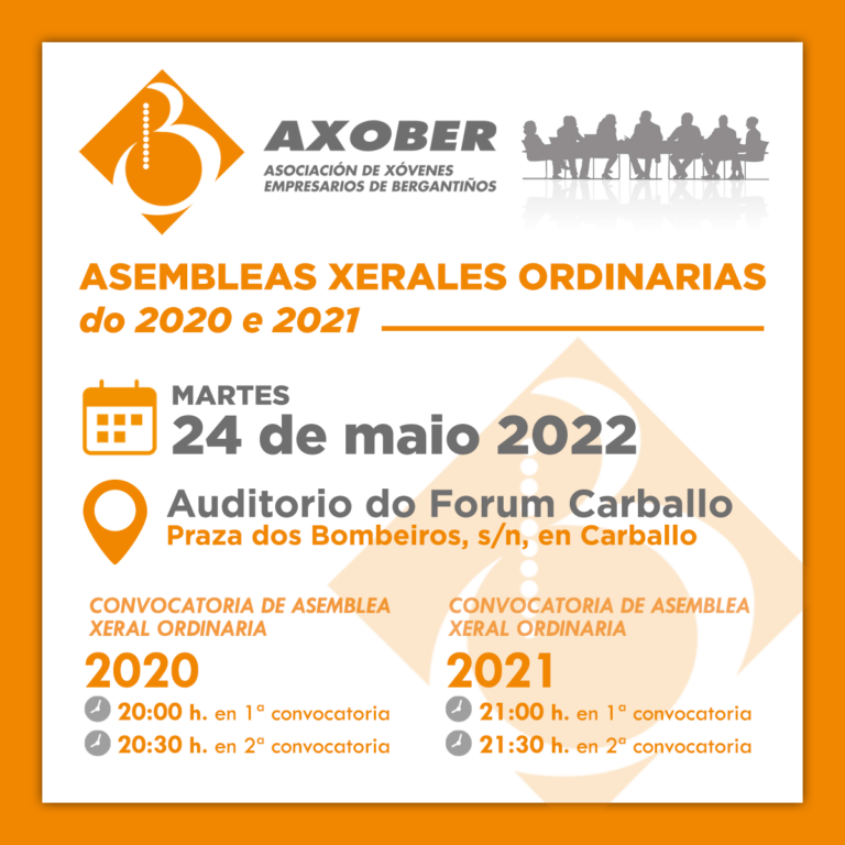 Cartel Convocatoria Asambleas Xerales Axober 2022